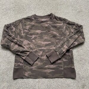 Athleta Sweatshirt Adult Small Brown Green Camouflage Pullover Crew Ladies